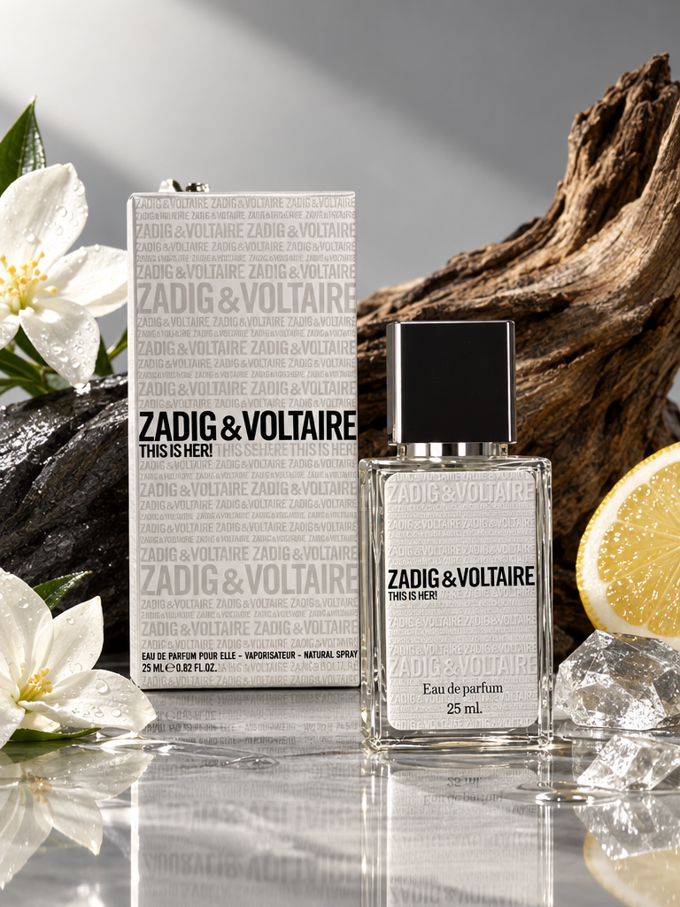 GPT Image 2.5 Flare: композиция: товар и окружение с парфюмом Zadig & Voltaire