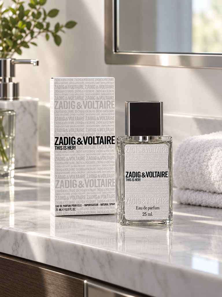 GPT Image 2.5 Flare: в интерьере: привычная обстановка с парфюмом Zadig & Voltaire
