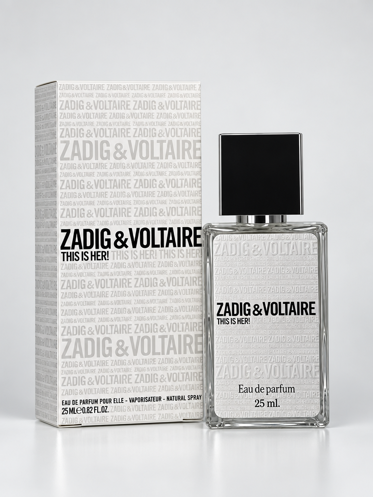GPT Image 2.5 Sunburst: каталог: чистый фон с парфюмом Zadig & Voltaire