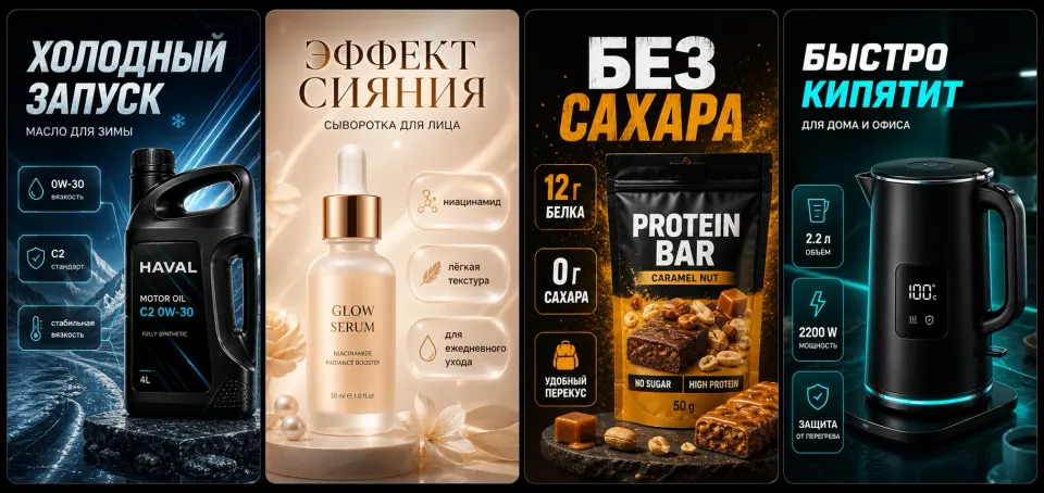 Примеры карточек товаров для Ozon и маркетплейсов с фото товара и инфографикой